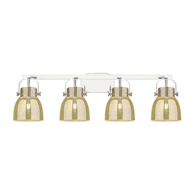 Innovations Lighting 423-4W-11-37 Pilaster II Bell Vanity Pilaster II - Polished Chrome / Mercury
