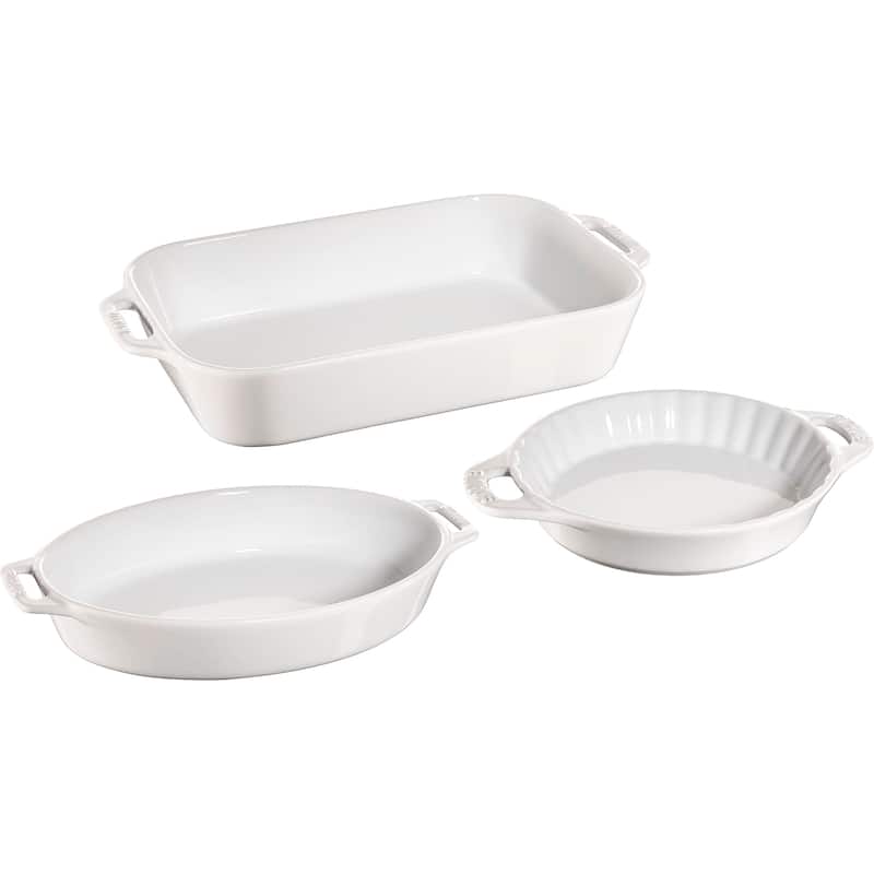 STAUB Ceramic 3-pc Mixed Baking Dish Set - White