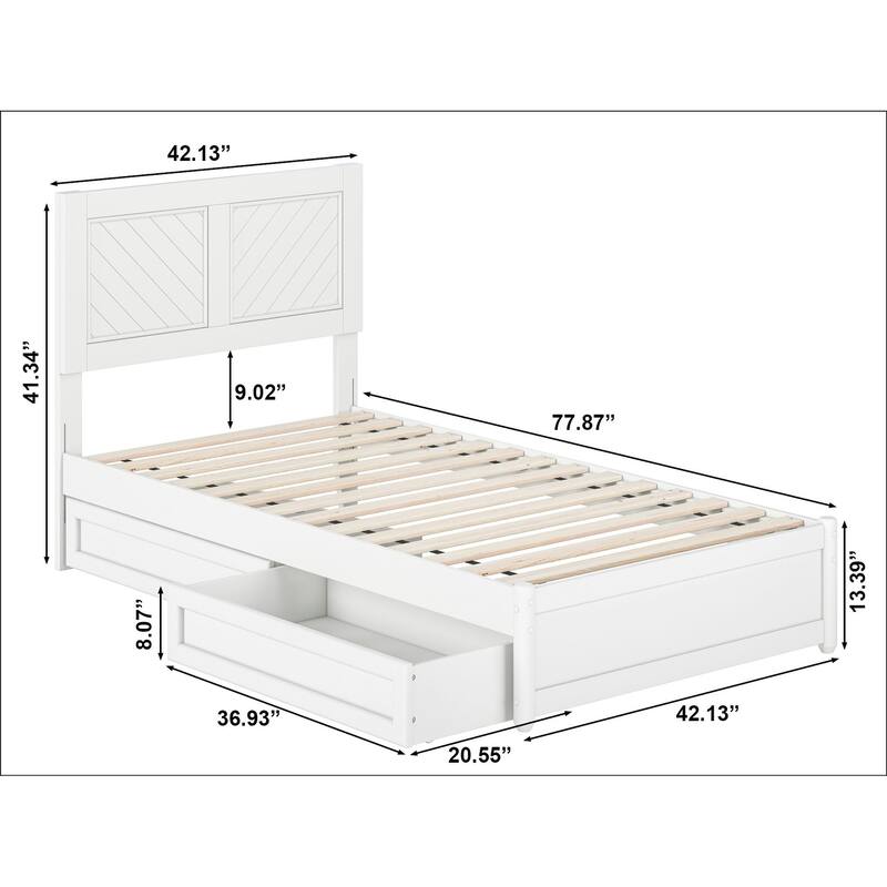 Clayton Platform Bed with Panel Footboard and Storage Drawers