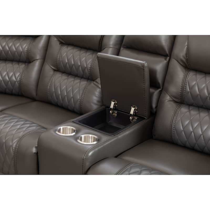 Kamiri 5 - Piece Faux Leather Reclining Two-Tone Sectional