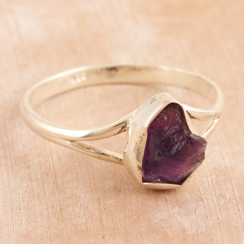 Novica Handmade Graceful Magic Amethyst Single Stone Ring