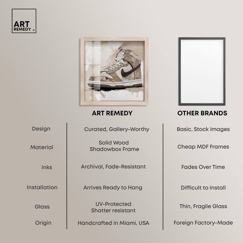 Light Tans Sneaker Shadowbox by Art Remedy