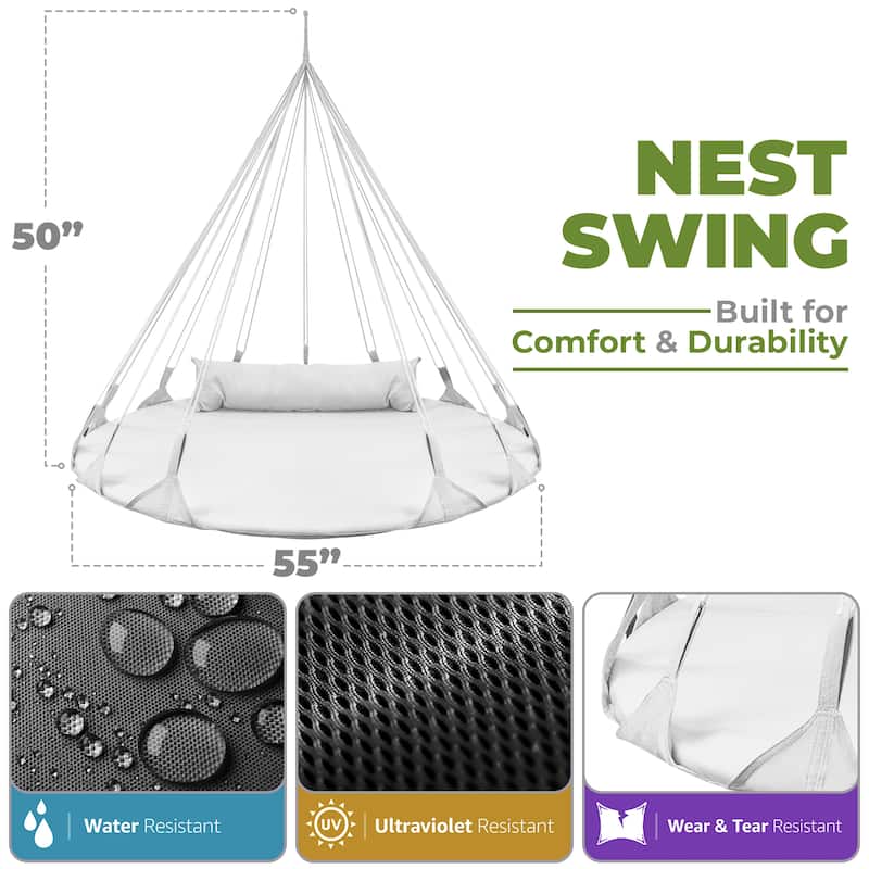 Standing Hammocks, White - 56 D x 46.25“H; (Approx.75” thick)