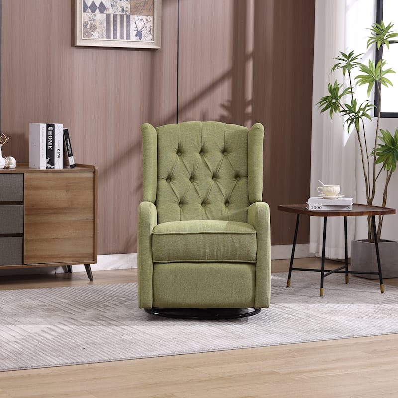 Swivel Recliner Lounge Chair with Footrest, Glider Motion & Ergonomic Design