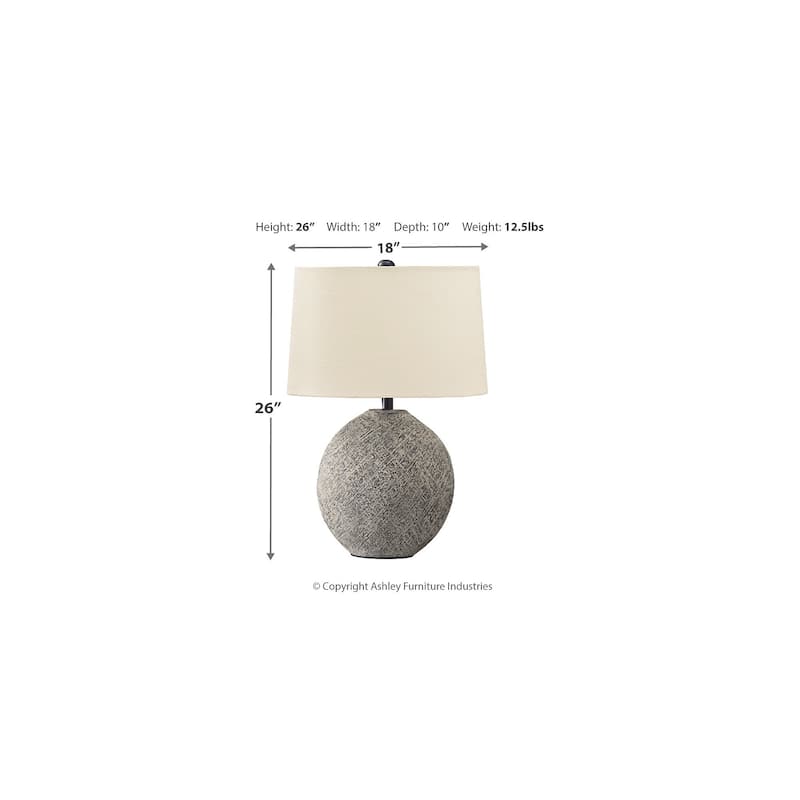 Harif Casual Beige Paper Table Lamp - 18"W x 10"D x 26"H
