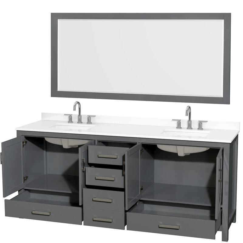 Wyndham Collection WCS141480D-QTZ-US3M70 Sheffield 80" Free Standing