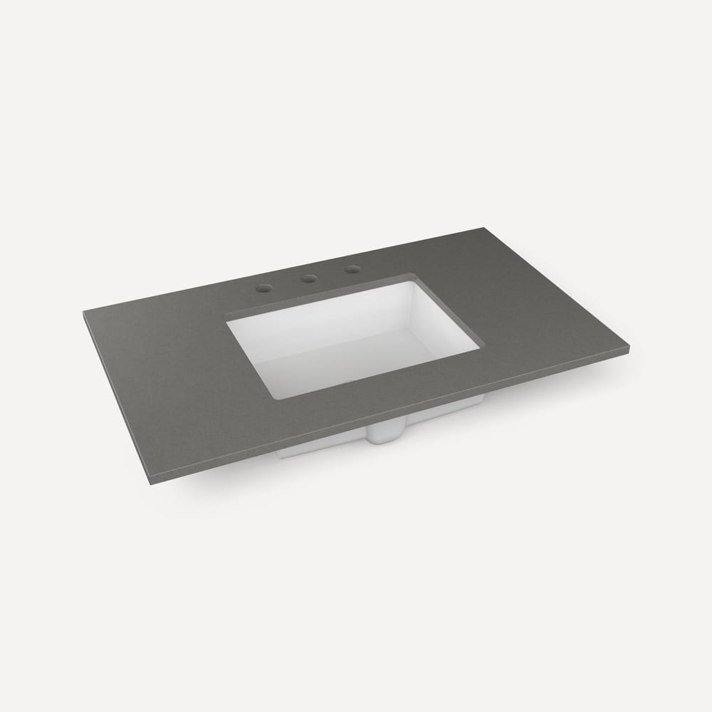 Robern TB37UCO-8 37" Quartz Vanity Top for Widespread Faucet