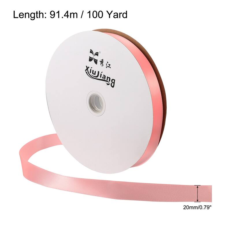 Satin Ribbon, Double Face Solid Crafts Roll for Party Home Decoration - Pink