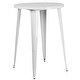 preview thumbnail 24 of 31, 30'' Round Metal Indoor-Outdoor Bar Table Set with 2 Square Seat Backless Stools - 30"W x 30"D x 41"H