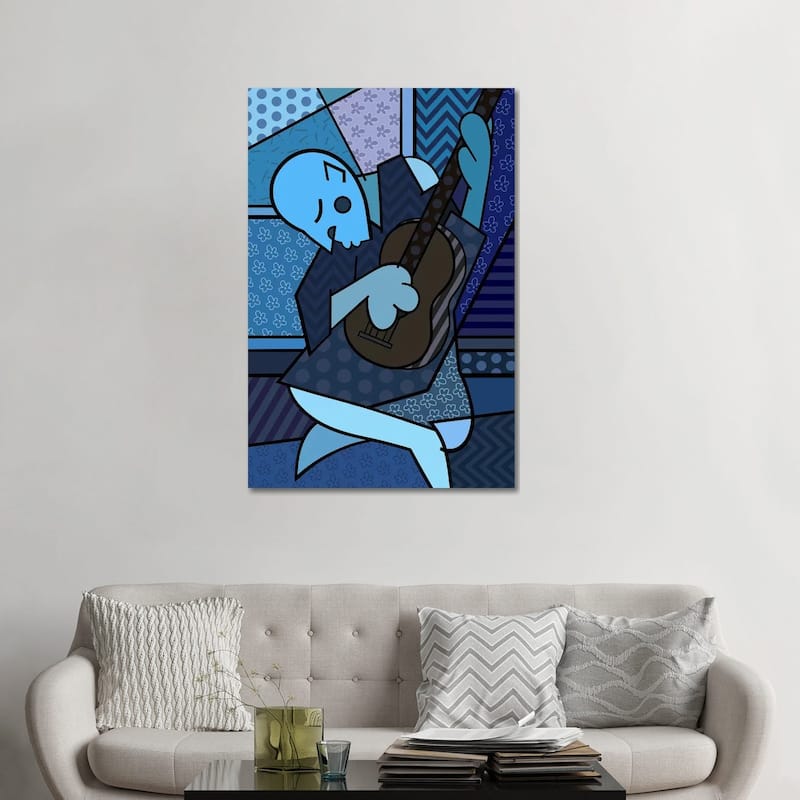 iCanvas "The Old Guitarist 2 (After Pablo Picasso)" by 5by5collective Canvas Print - 48x32x1.5