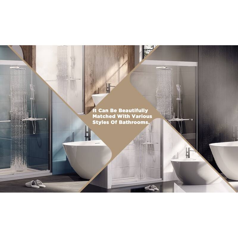 Aluminum Frame Double Sliding Shower Door