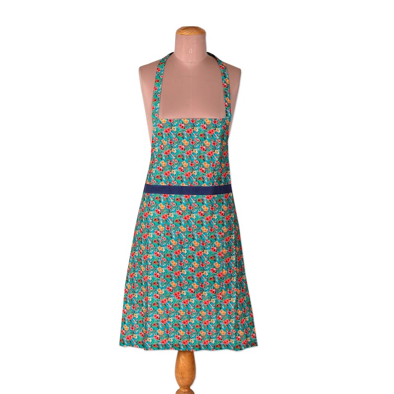 Novica Handmade Floral Flavors Apron And Kitchen Utensils (Set Of 3)