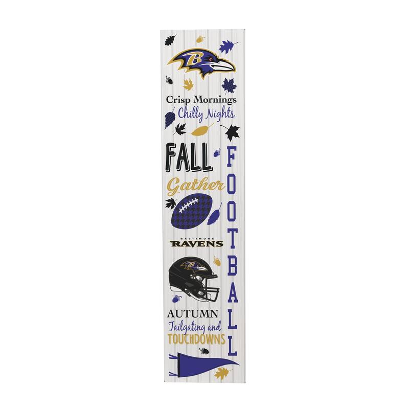 47" Double Sided Seasonal Porch Leaner, Baltimore Ravens - 47" x 11.25"
