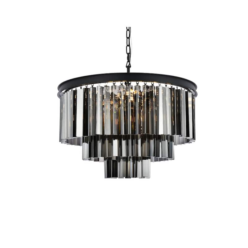 Royce Edge 9-Light Matte Black Chandelier