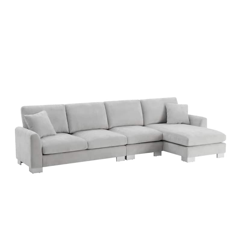 Oversized 119*55" 5-seat Modular Sectional Sofa with 2 Free Pillows