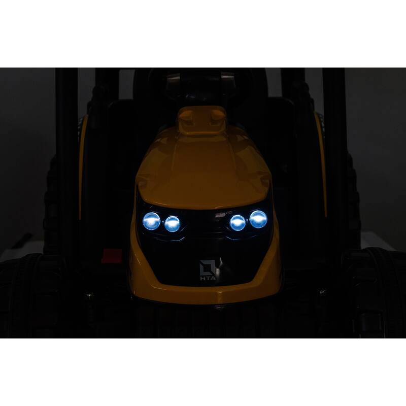 24V Kids Ride-On Tractor with Trailer, Battery-Powered Excavator Toy, Front Loader, and Bright Headlights for Toddlers