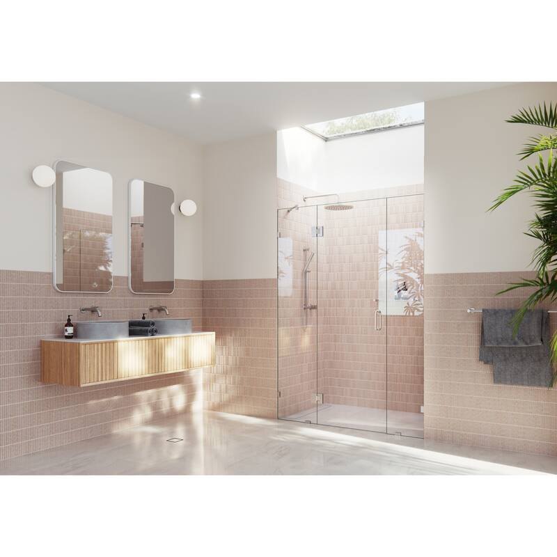 Glass Warehouse 78" x 64.25" Frameless 3 Panel Inline Shower Door