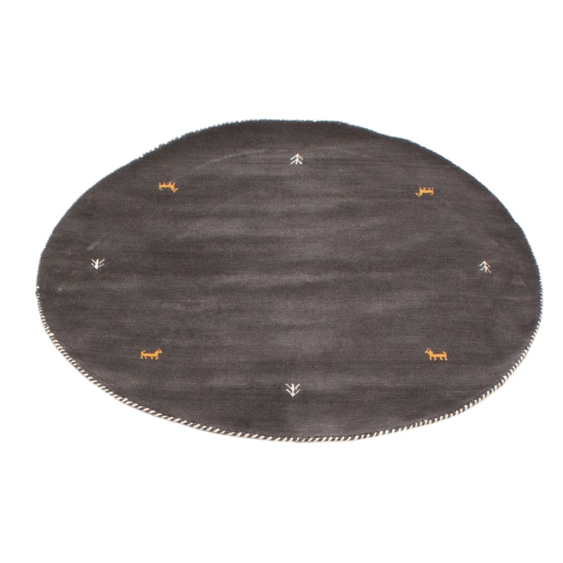 Kashkuli Gabbeh Charcoal Rug 3'10" x 3'11" - 3'10 x 3'11