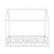 preview thumbnail 15 of 16, Twin Size Wood House Bed with Fence and Door, Gray