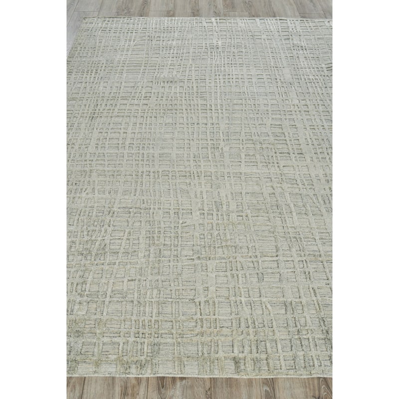 EXQUISITE RUGS Crescendo Hand-loomed Bamboo Silk Beige Area Rug.