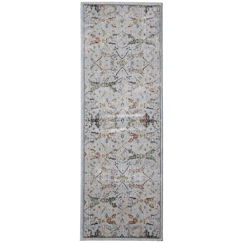 Melrose R39P4 Floral & Botanical Traditional Area Rug - 2'6" x 7'3" - Blue/Green/Ivory