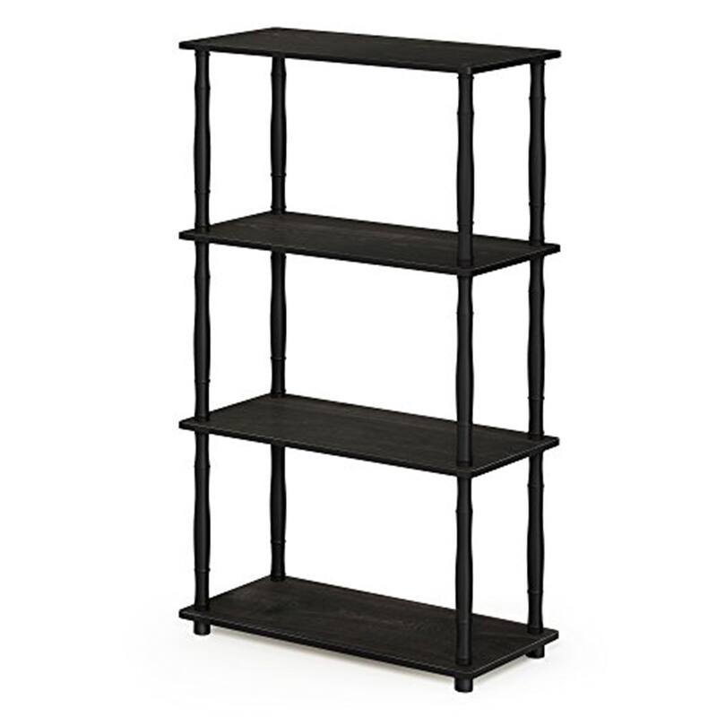 4 Tiers Wood Household Shelving Unit in Espresso/Black (23.6 in. W x 43.25 in. H x 11.6 in. D) - 23.6