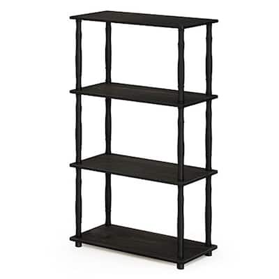 4 Tiers Wood Household Shelving Unit in Espresso/Black (23.6 in. W x 43.25 in. H x 11.6 in. D) - 23.6