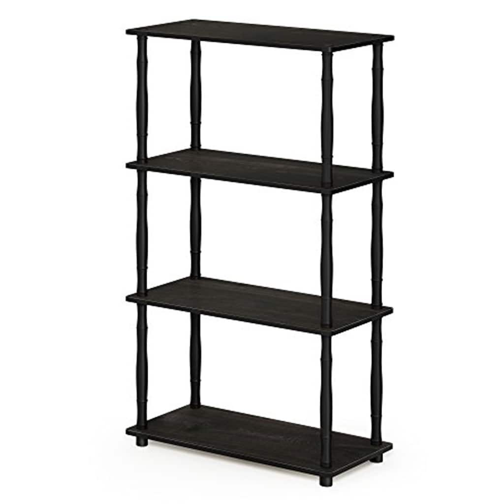 4 Tiers Wood Household Shelving Unit in Espresso/Black (23.6 in. W x 43.25 in. H x 11.6 in. D) - 23.6