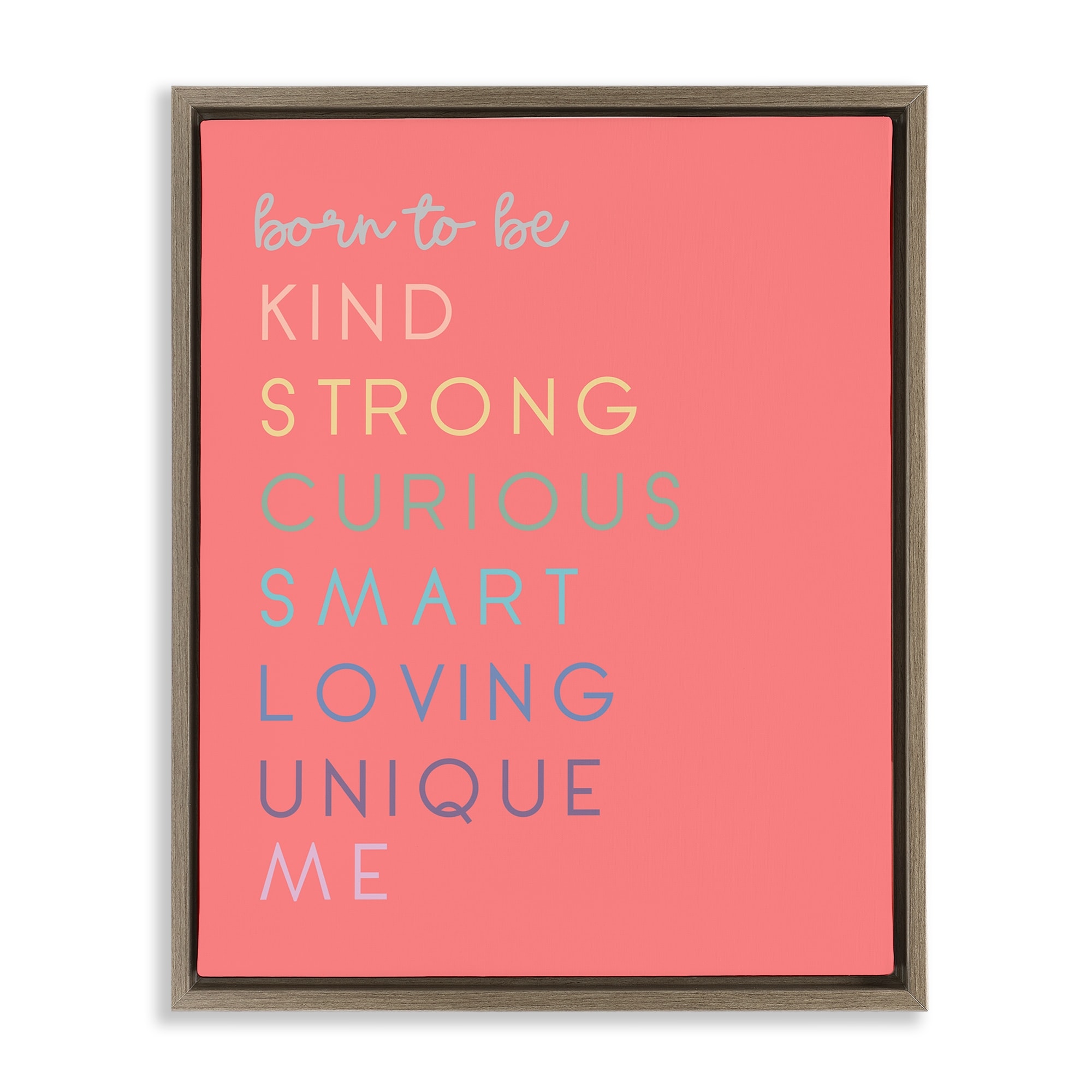 Stupell Born To Be Adjectives Framed Floater Canvas Wall Art Design By Anna Quach