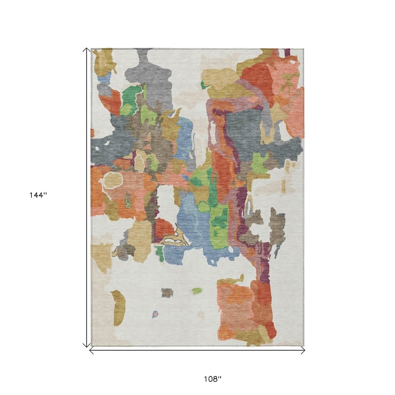 HomeRoots Abstract Transitional Rectangle Outdoor Rug