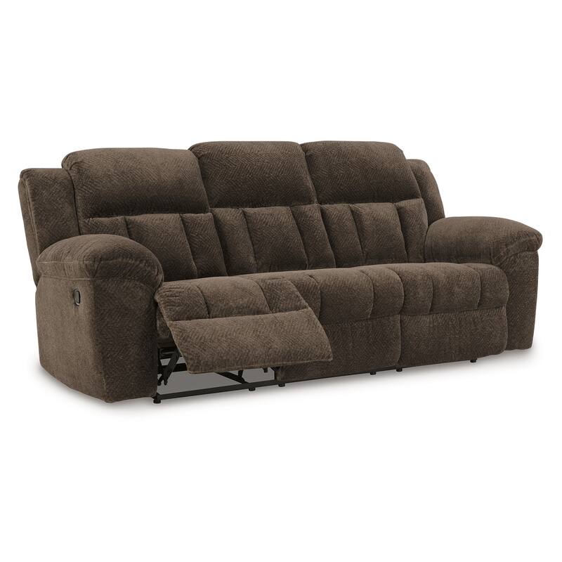 Briar Manual Reclining Sofa Brown Polyester, Pillow Top Arms, 91 Inch