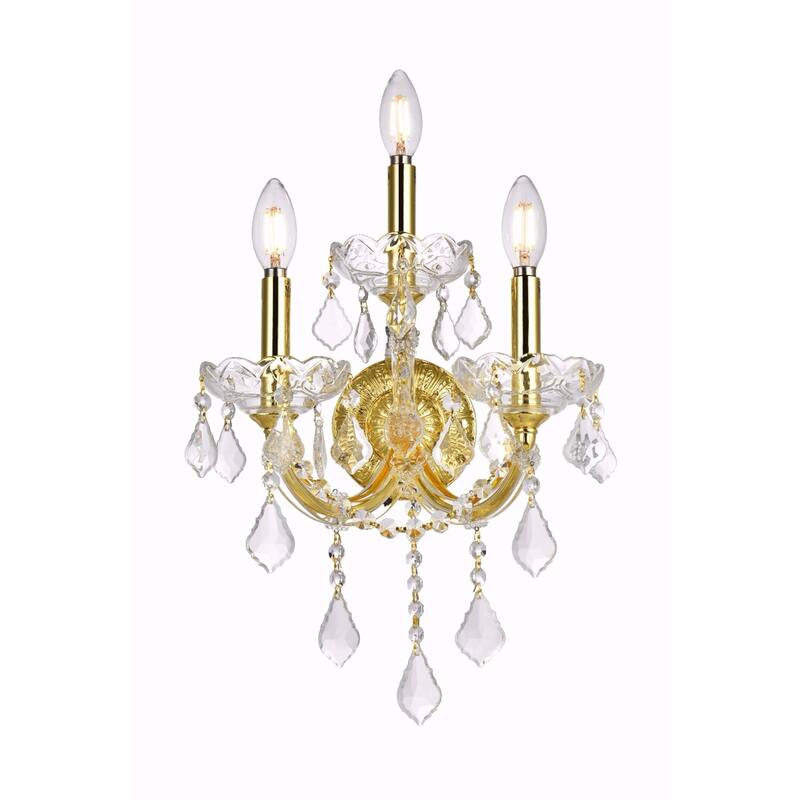 Fleur Illumination Collection Wall Sconce D:12in H:22in E:8.5in Lt:3 Gold Finish