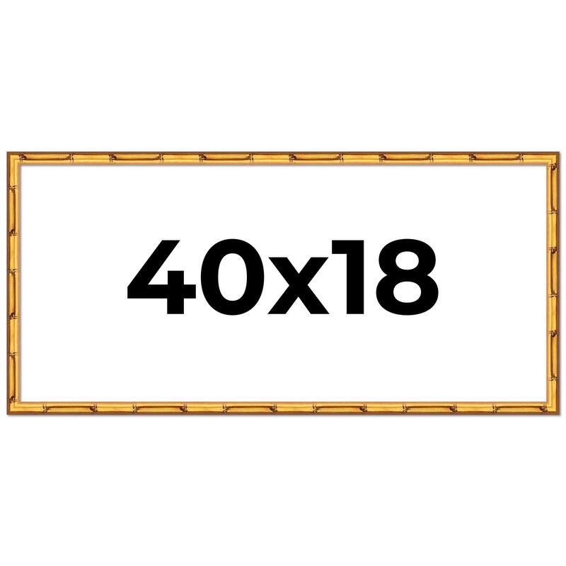 40x18 Frame Gold Bamboo Picture Frame Modern Photo Frame Includes UV Acrylic Shatter Guard Front Acid Free Foam Backing Board