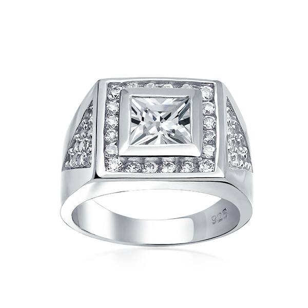 Shop Geometric 6ct Princess Cut Aaa Cz Mens Engagement Ring Cubic