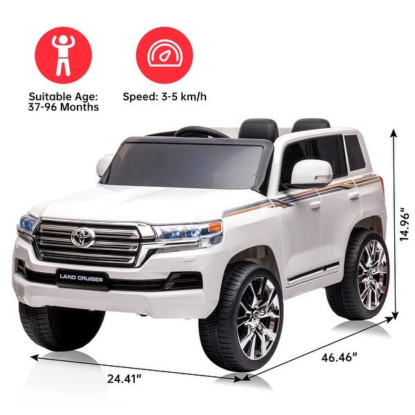 dimension image slide 1 of 3, 12V Kids Ride On Truck Car, Licensed Toyota Land Cruiser