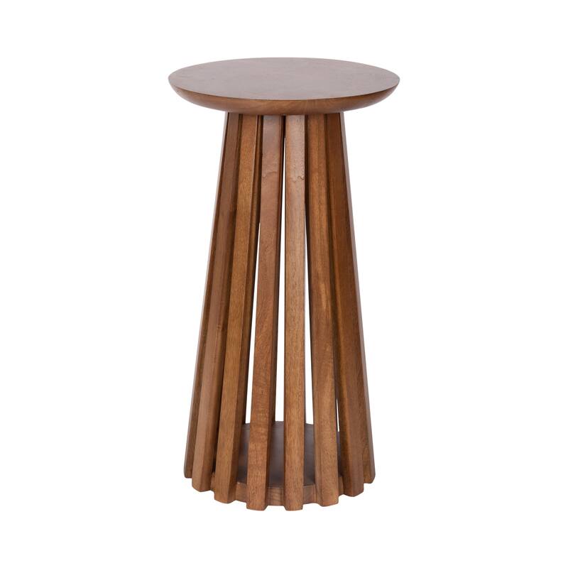 Kate and Laurel Klarc Round Drink Table - 12x12x22 - Walnut Brown