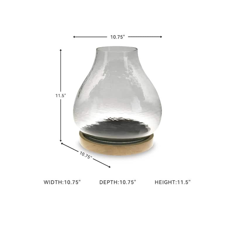 Signature Design by Ashley Adalisen Clear/Brown Candle Holder - 10.5" W x 10.5" D x 12" H