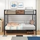 preview thumbnail 2 of 7, Twin Over Twin Size Metal Bunk Bed, Industrial Bunkbeds with 2 Built-in Ladder and Full-Length Guardrail, No Box Spring Needed
