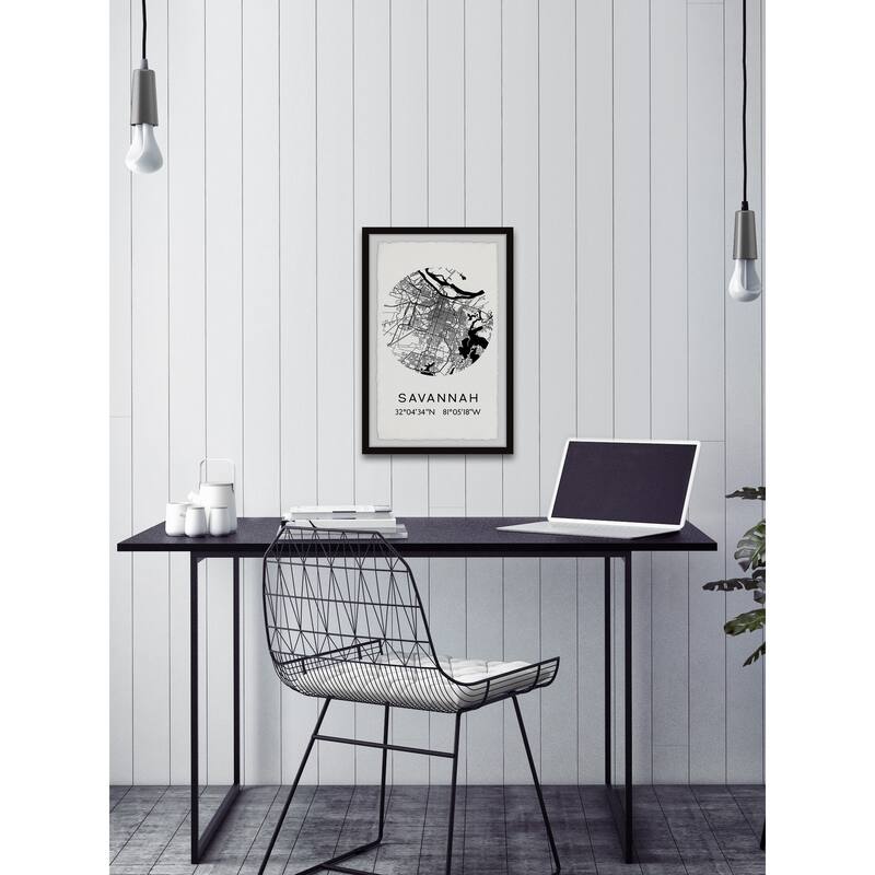 'Savannah, Georgia Coordinates' Framed Painting Print