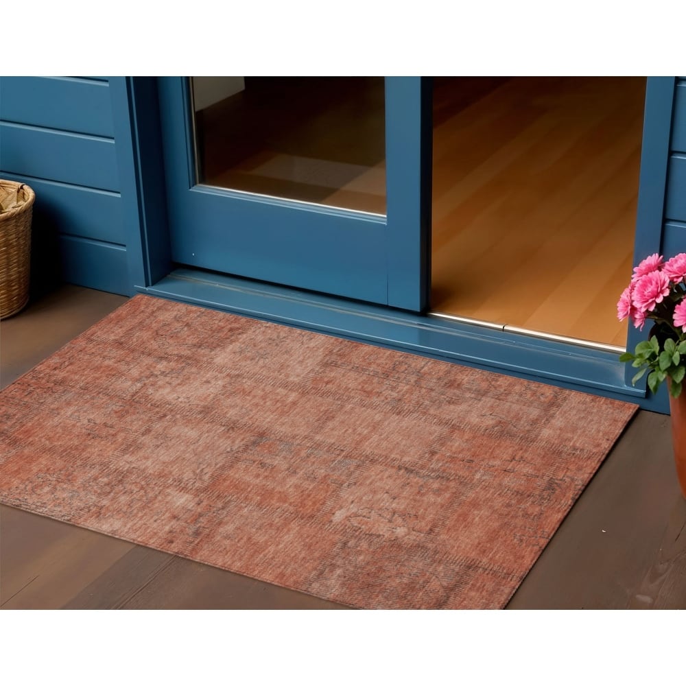 HomeRoots Patchwork Transitional Rectangle Outdoor Rug