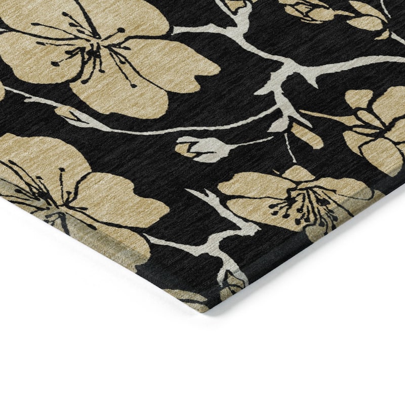 HomeRoots Floral Transitional Rectangle Outdoor Rug