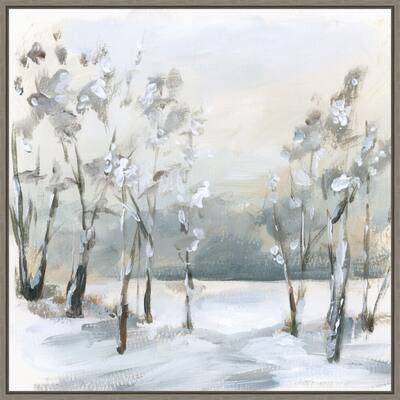 Snowy Winter Trees by Katrina Pete Framed Canvas Wall Art Print