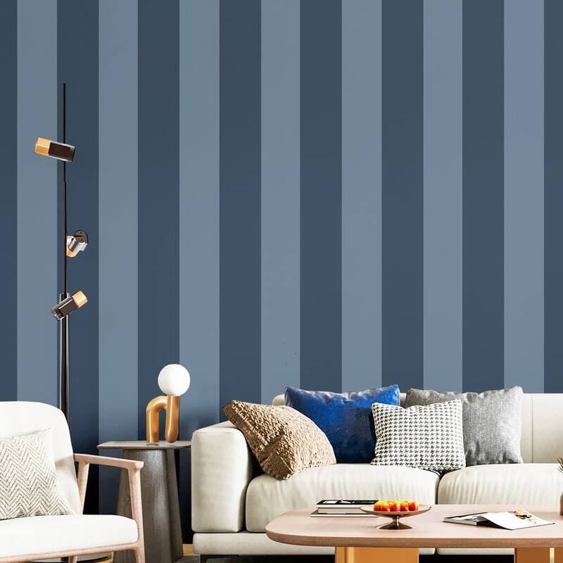 Galerie Wallcoverings Ornamenta Collection Wide Stripe Matte Finish Vinyl on Non-woven Wallpaper Roll