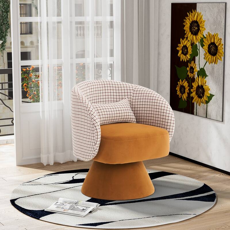 Ouyessir Teddy Sherpa Upholstered Swivel Cuddle Barrel Sofa Chairs