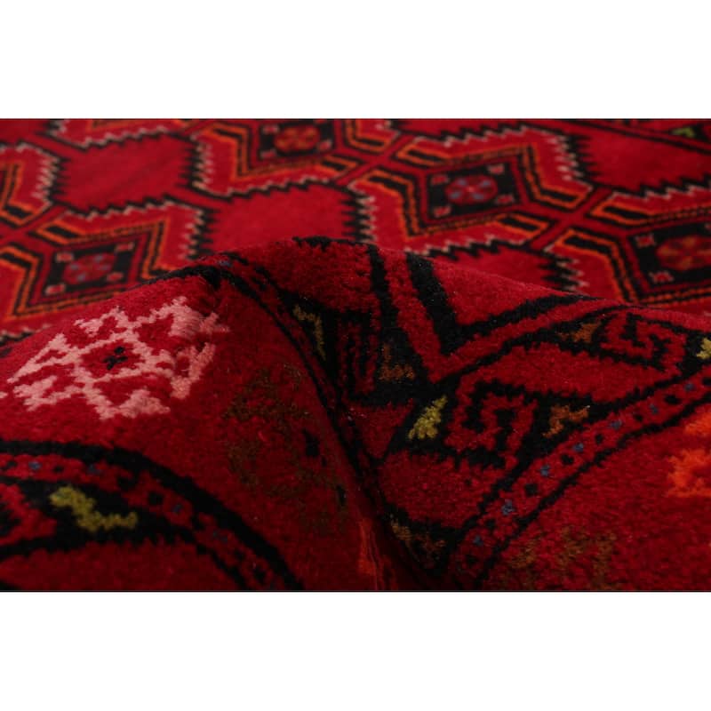 ECARPETGALLERY Hand-knotted Royal Baluch Red Wool Rug - 3'5 x 6'9