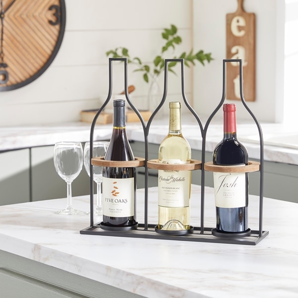Black Iron Farmhouse Wine Holder 16 x 17 x 5 17 x 5 x 16 On