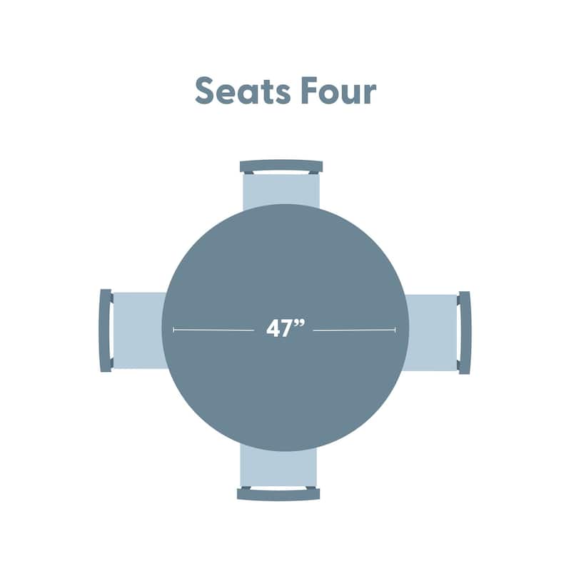 Solid Wood 47" Round Cross Leg Dining Table