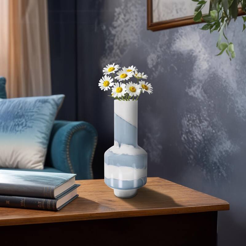 Glacier Bay Layered Cylindrical Glass Vase- Tall