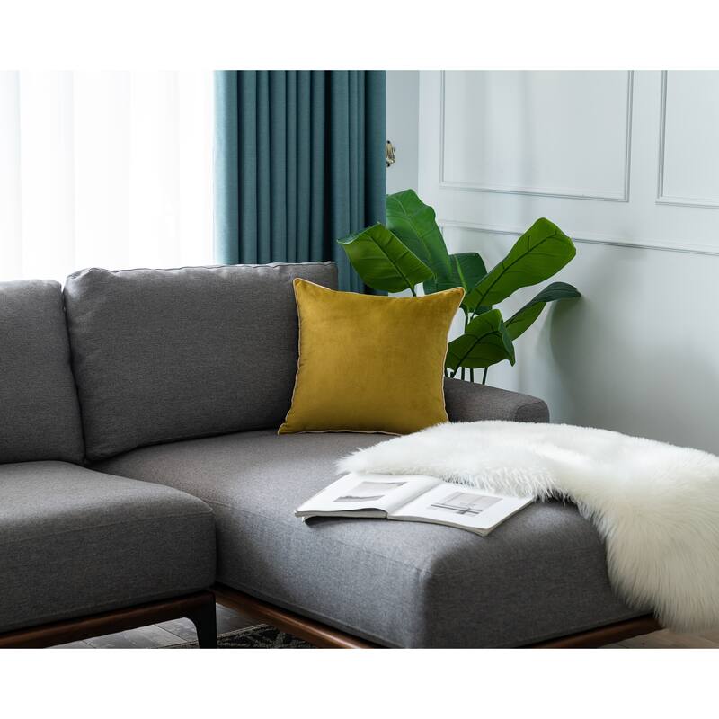 Gouchee Home Solid Velvet Mix Cushion 18 in. x 18 in. Throw Pillow