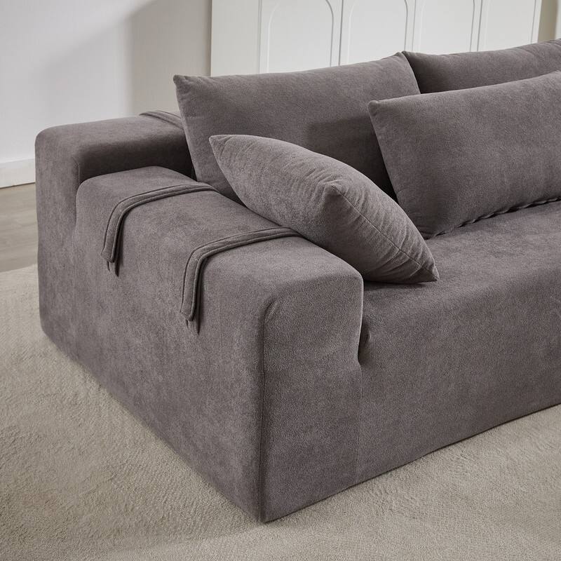 Upholstered 108" L with 6 Pillows Right Chaise Sectional Sofa